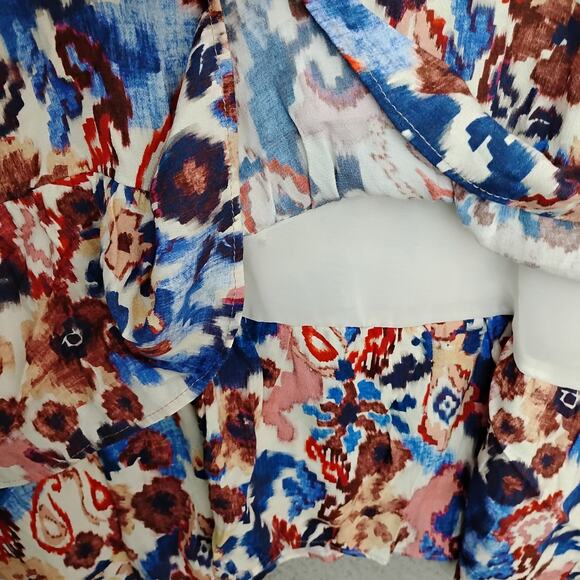 Zara Tiered Mini Dress Size Medium NWT Pullover Slit Sleeve V Neck - Picture 13 of 13